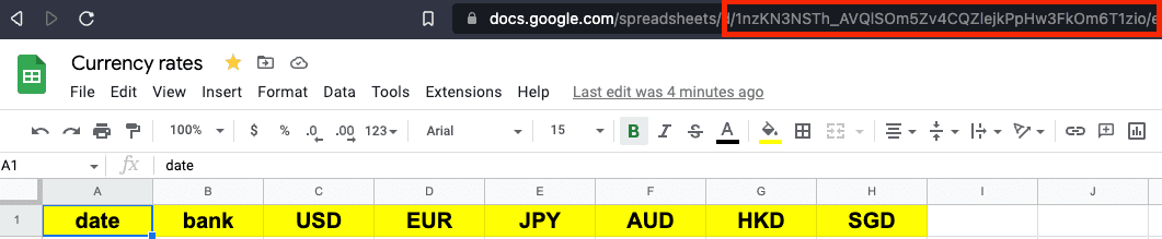 tạo google sheet