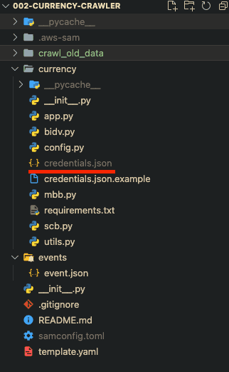 lưu lại dưới tên credential.json